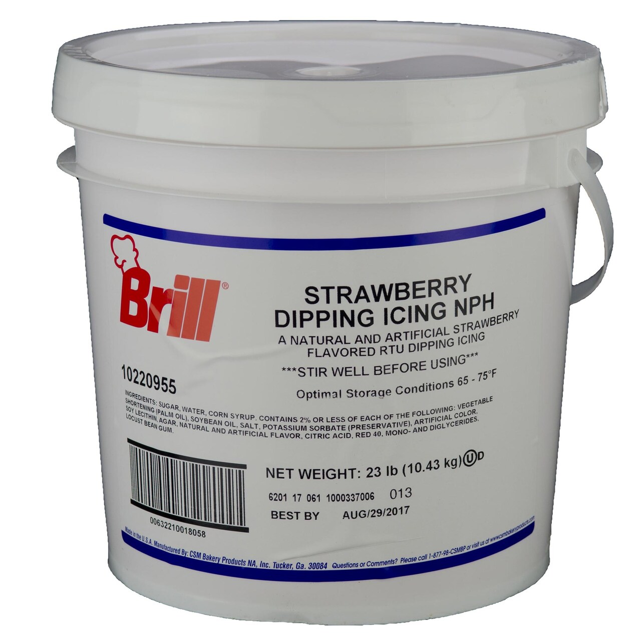 Brill Strawberry Dipping Icing Ready to Use Buttercream Frosting 23 Pound